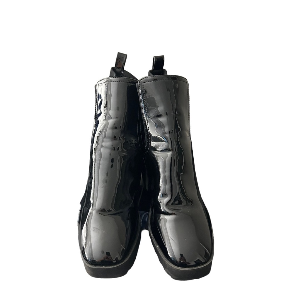 ALDO Women’s Platform Black Pull-Tab Bigmood Leather Chelsea Boots Size 11 - Picture 5 of 11